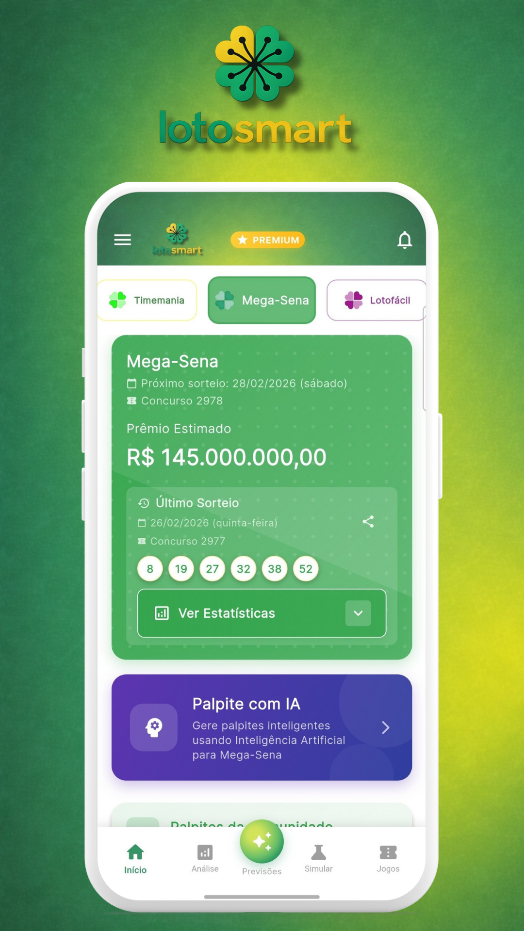 Tela inicial e resultados