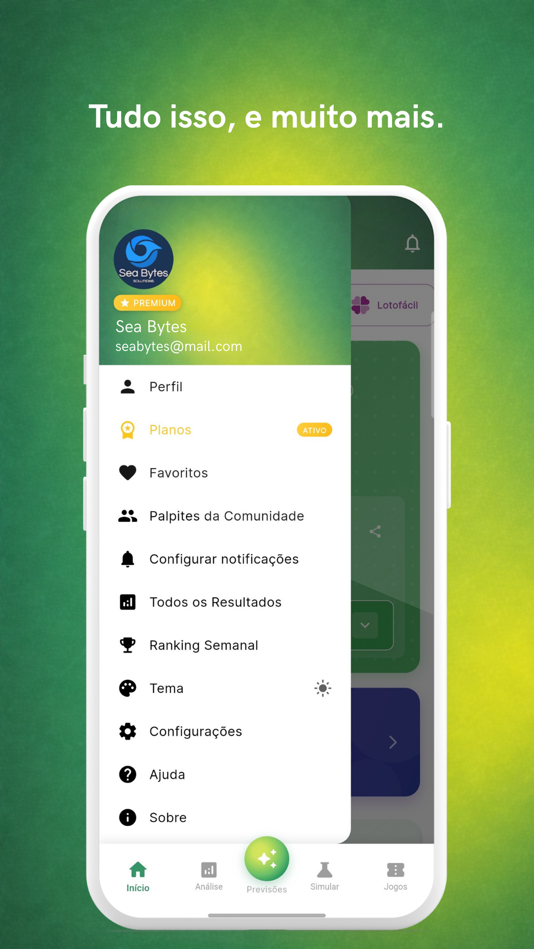 Perfil e configurações
